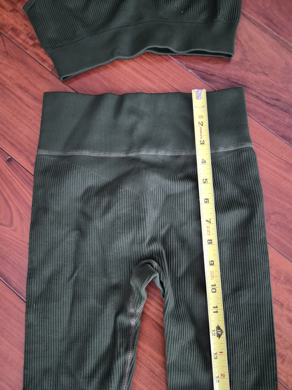Ribbed Seamless Activewear Set Forest Green • Fits Like XS - Picture 9 of 15